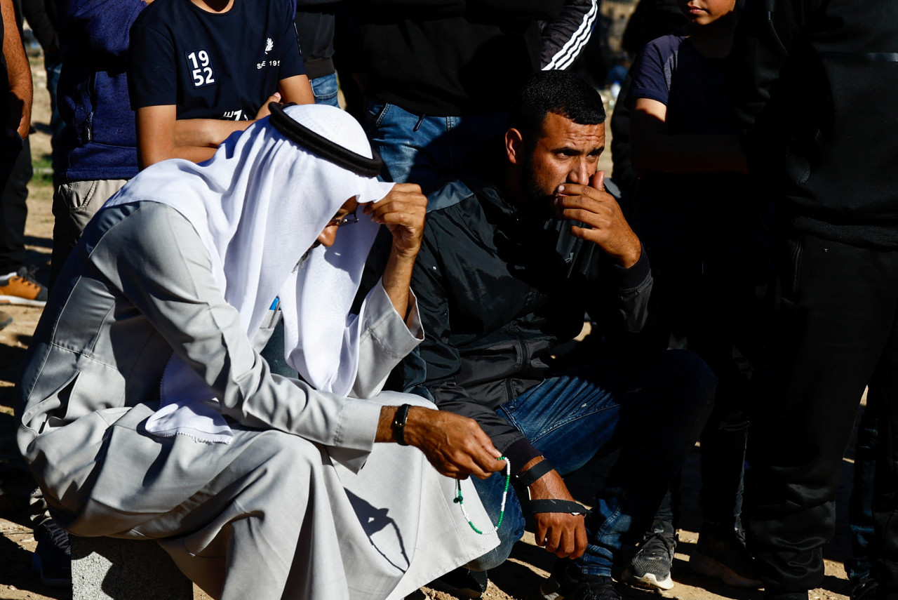 Funeral de Samer Tlalaka, rehén asesinado por el Ejército israelí. Foto: Reuters.