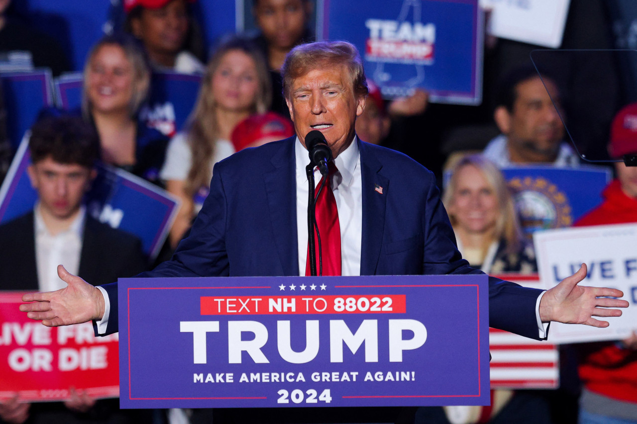 Donald Trump en la campaña presidencial para las elecciones 2024. Foto: Reuters