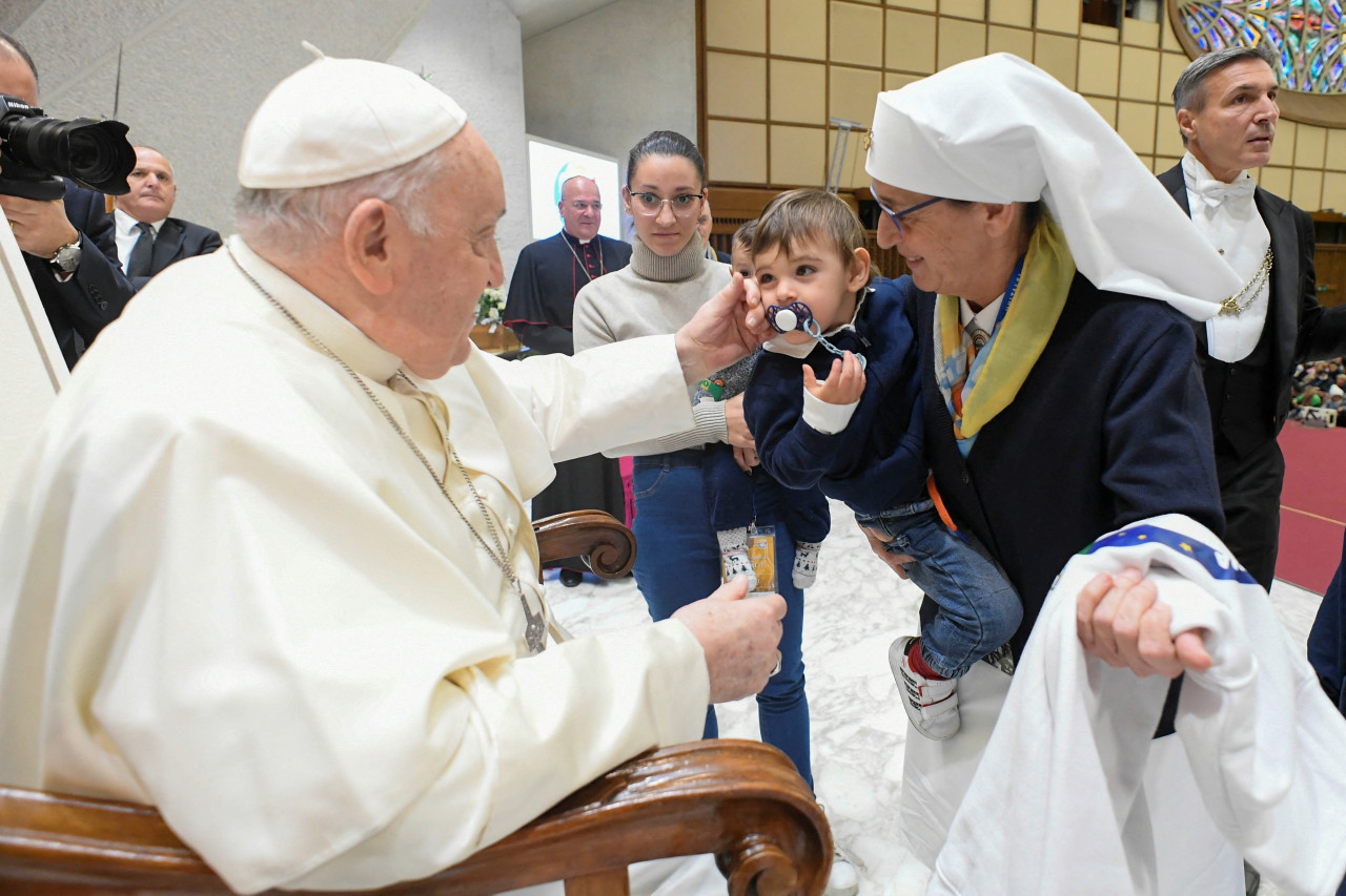Papa Francisco en el Ángelus de su cumpleaños. Foto: Reuters.