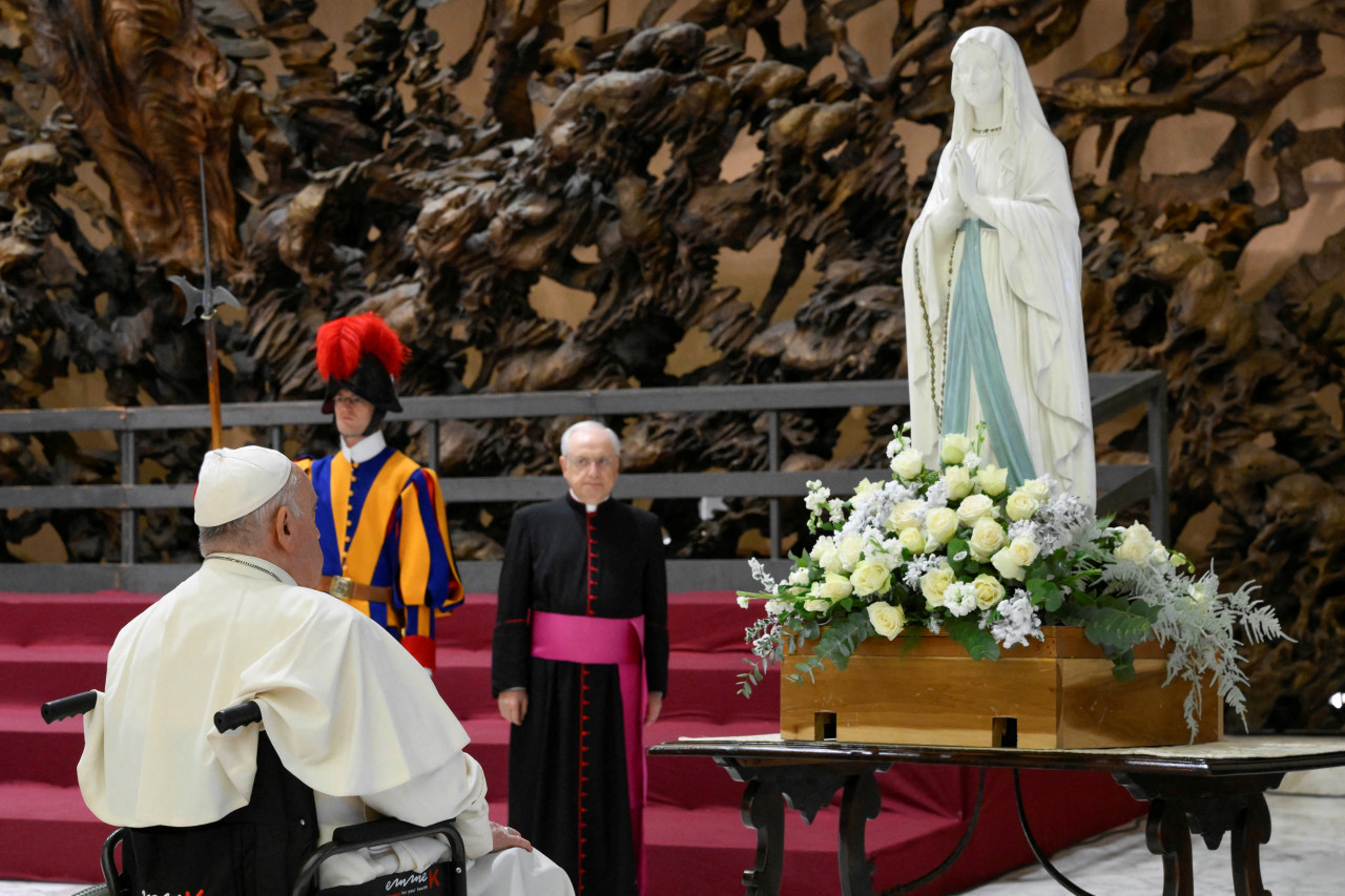 Papa Francisco en el Ángelus de su cumpleaños. Foto: Reuters.