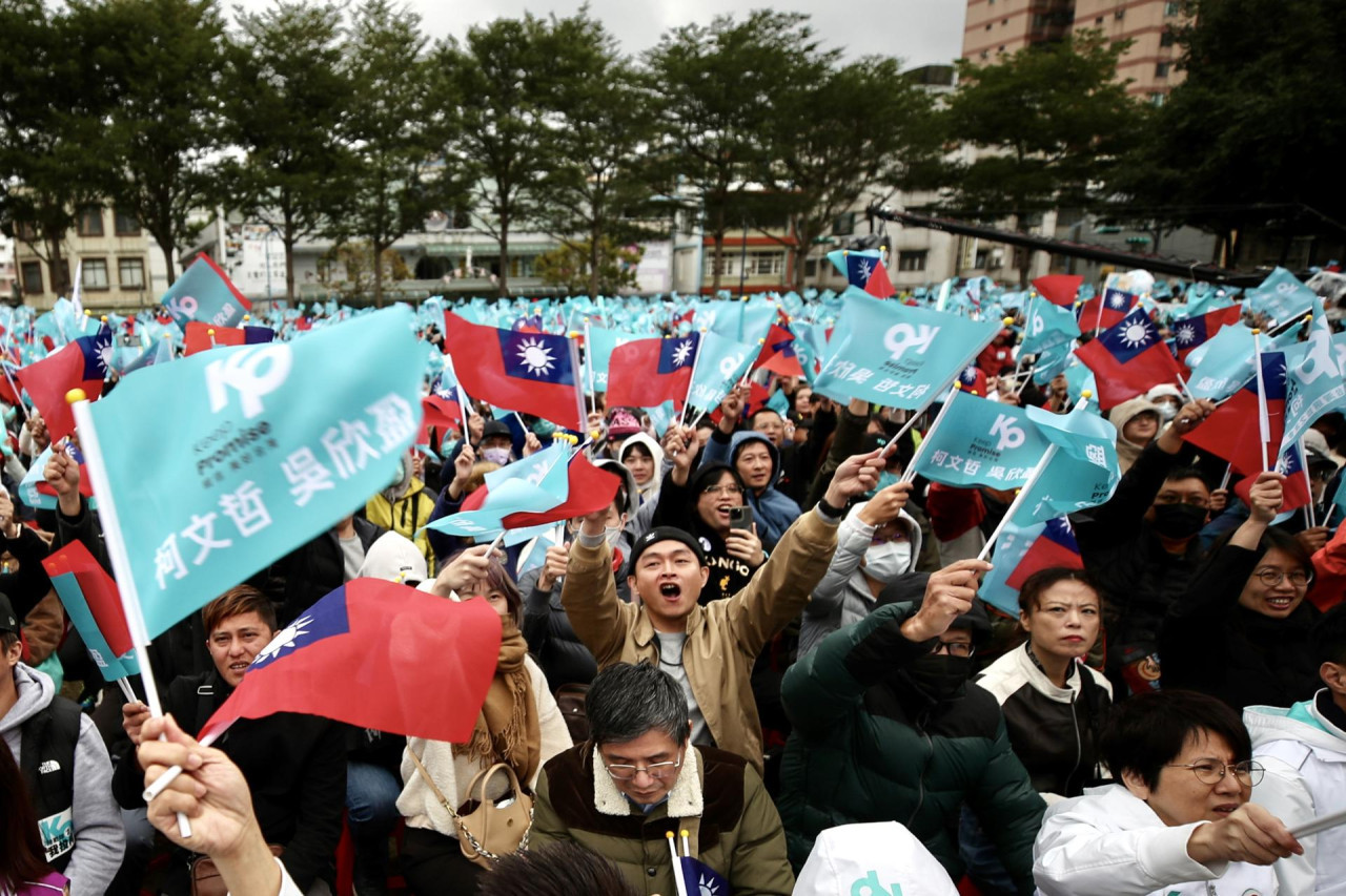 Manifestaciones en Taiwán. Foto: EFE.