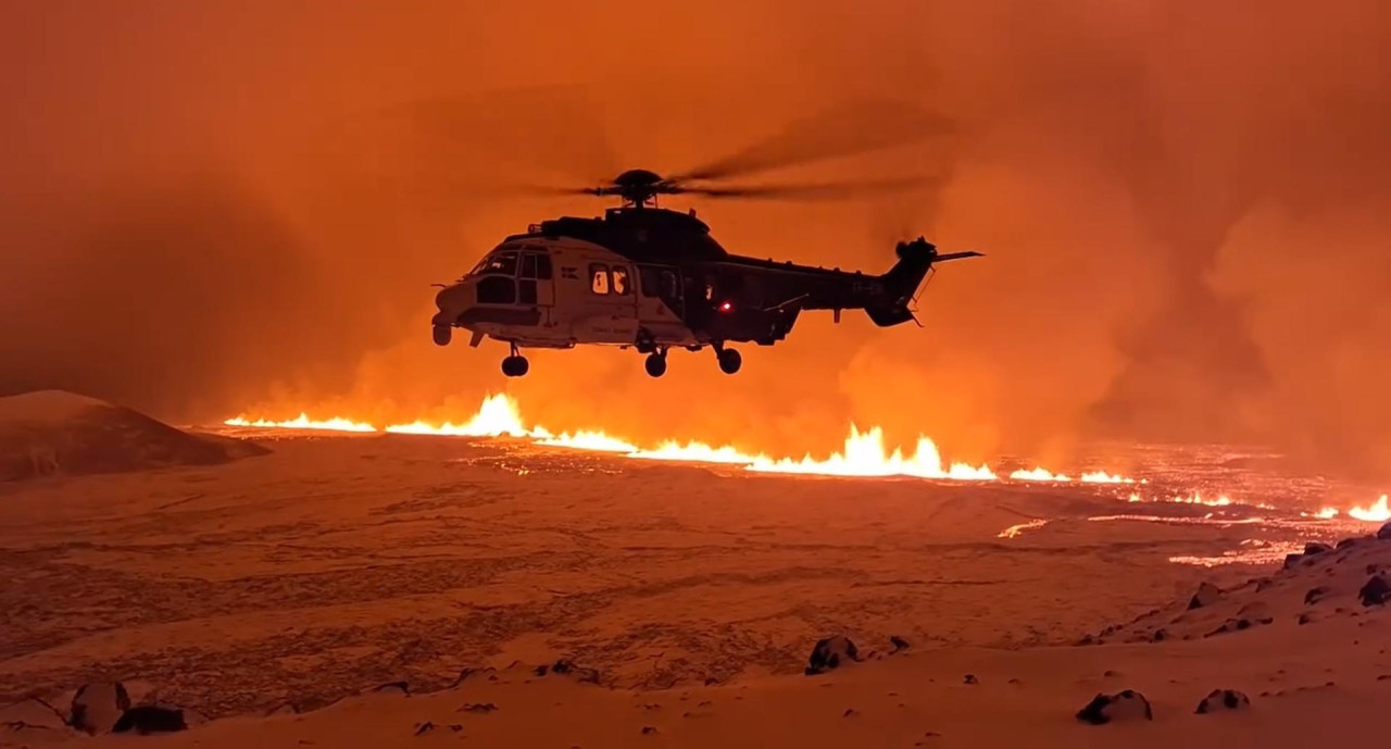 Eurpción de volcán en Islandia. Foto: EFE.