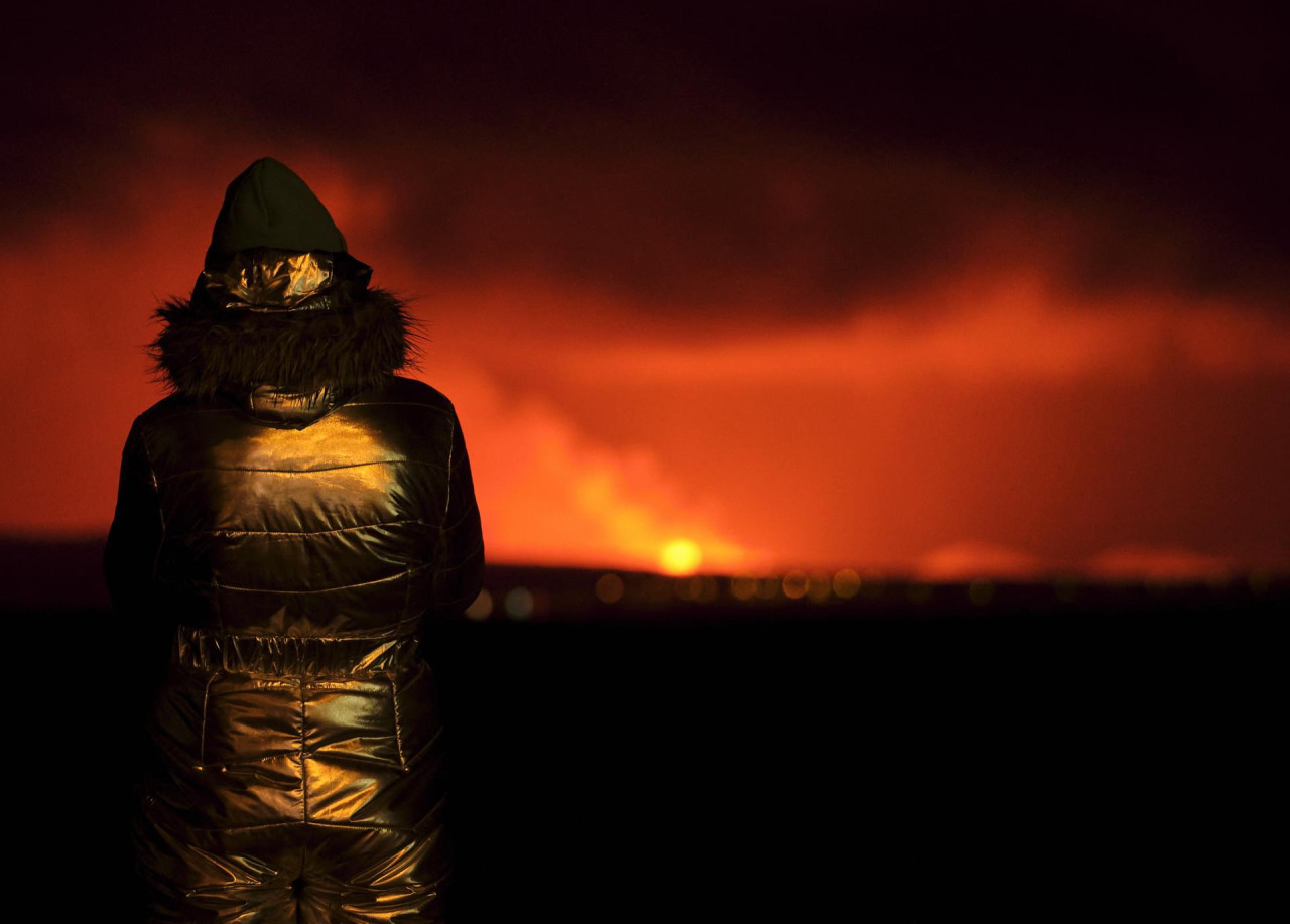 Eurpción de volcán en Islandia. Foto: EFE.