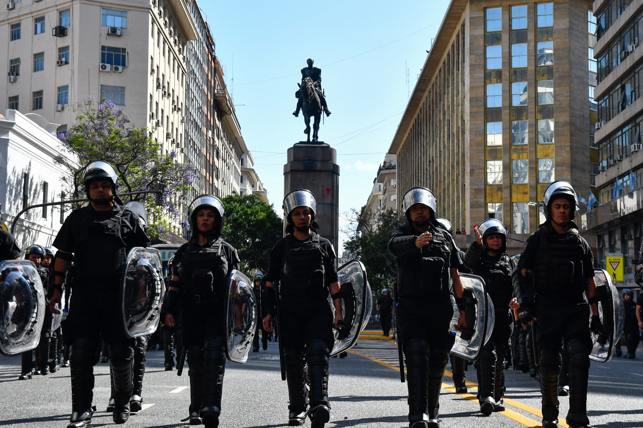 Marchas en el centro porteño. Foto: Télam