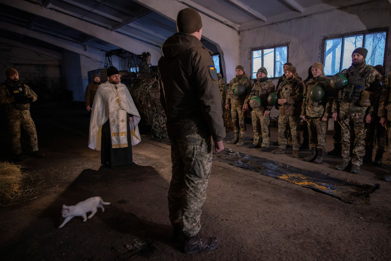 Los soldados ucranianos pasaron la Navidad juntos. Foto: Reuters