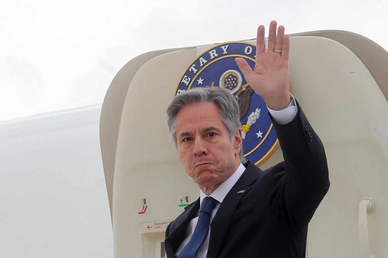 Antony Blinken en su llegada a México. Foto: Reuters