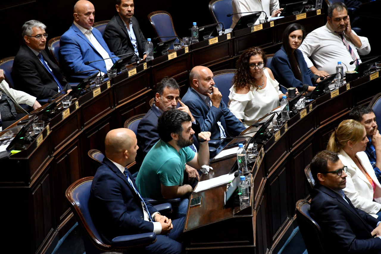 Debate en la Legislatura bonaerense por la Ley Impositiva y endeudamiento. Foto: Telam.