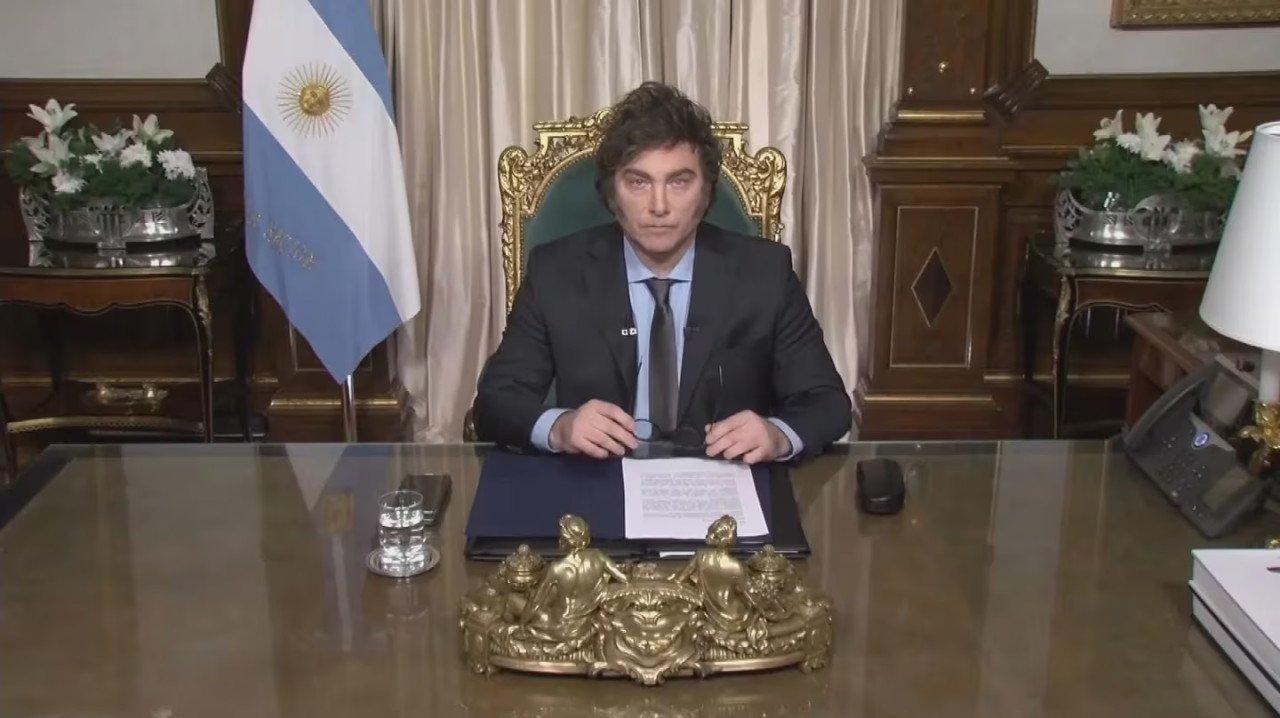 Mensaje de fin de año de Javier Milei. Foto: captura de video