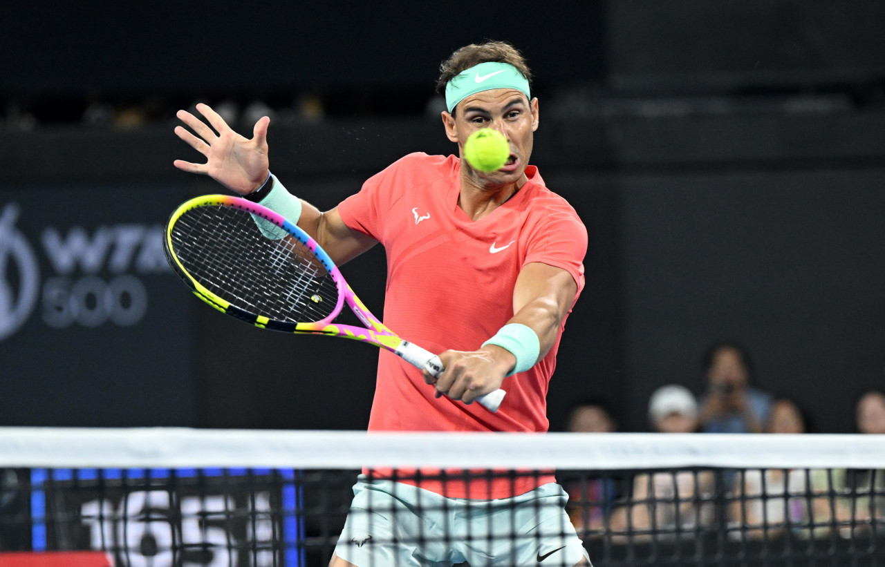 Regreso de Rafael Nadal a los courts en Brisbane. Foto: EFE.