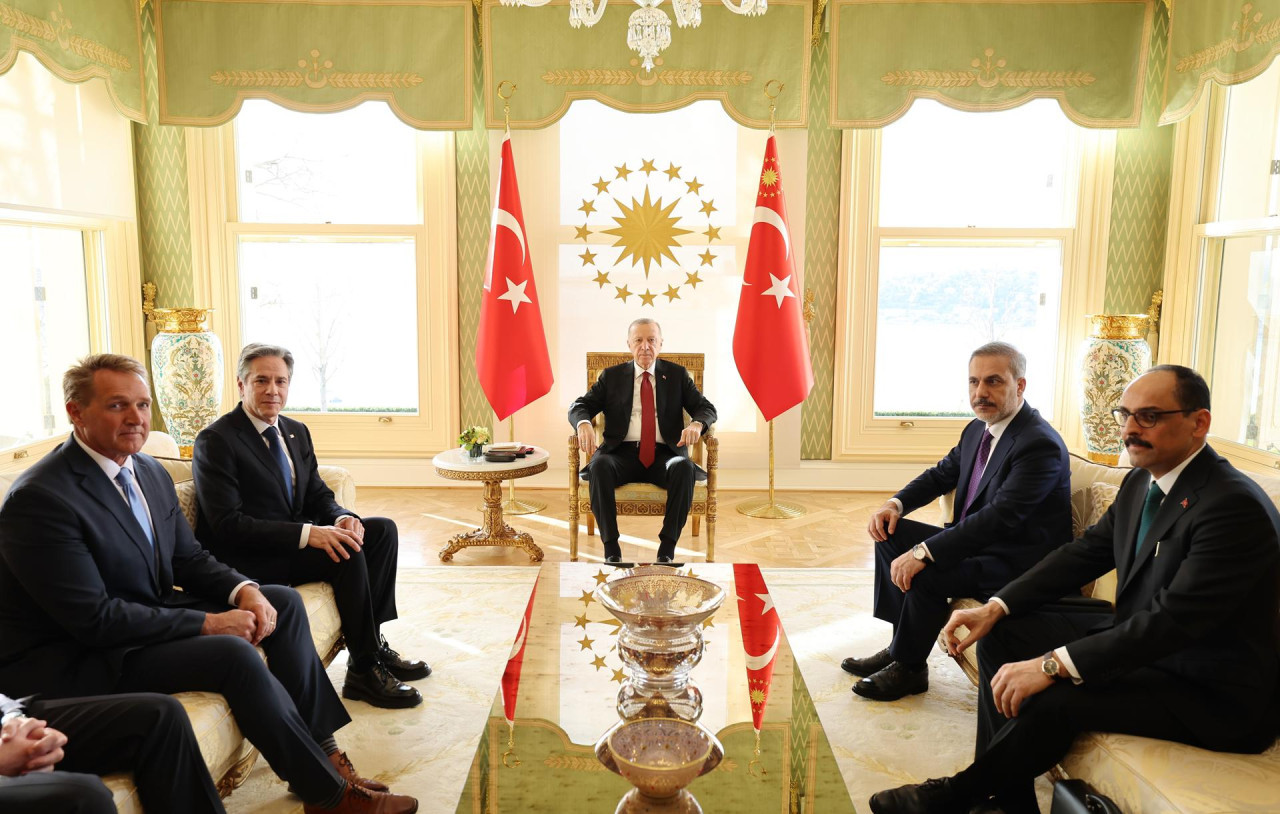 Reunión de Blinken y Erdogan. Foto: EFE.