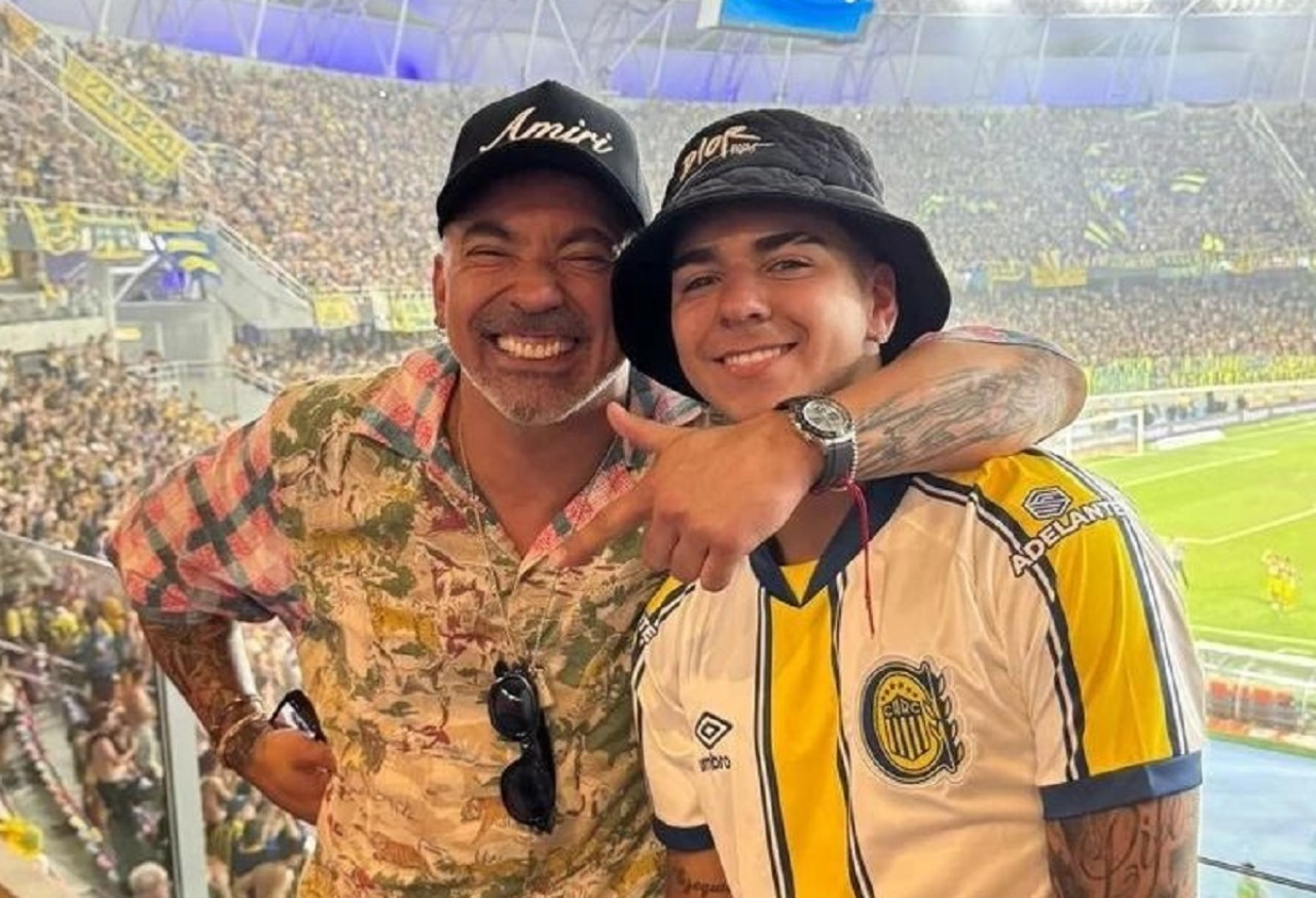 Ezequiel Lavezzi y su hijo Tomás. Foto: Instagram