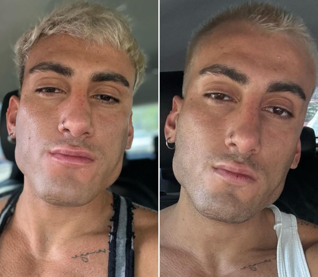 El cambio de look de Tomás Holder. Fotos: Instagram @tomasholder