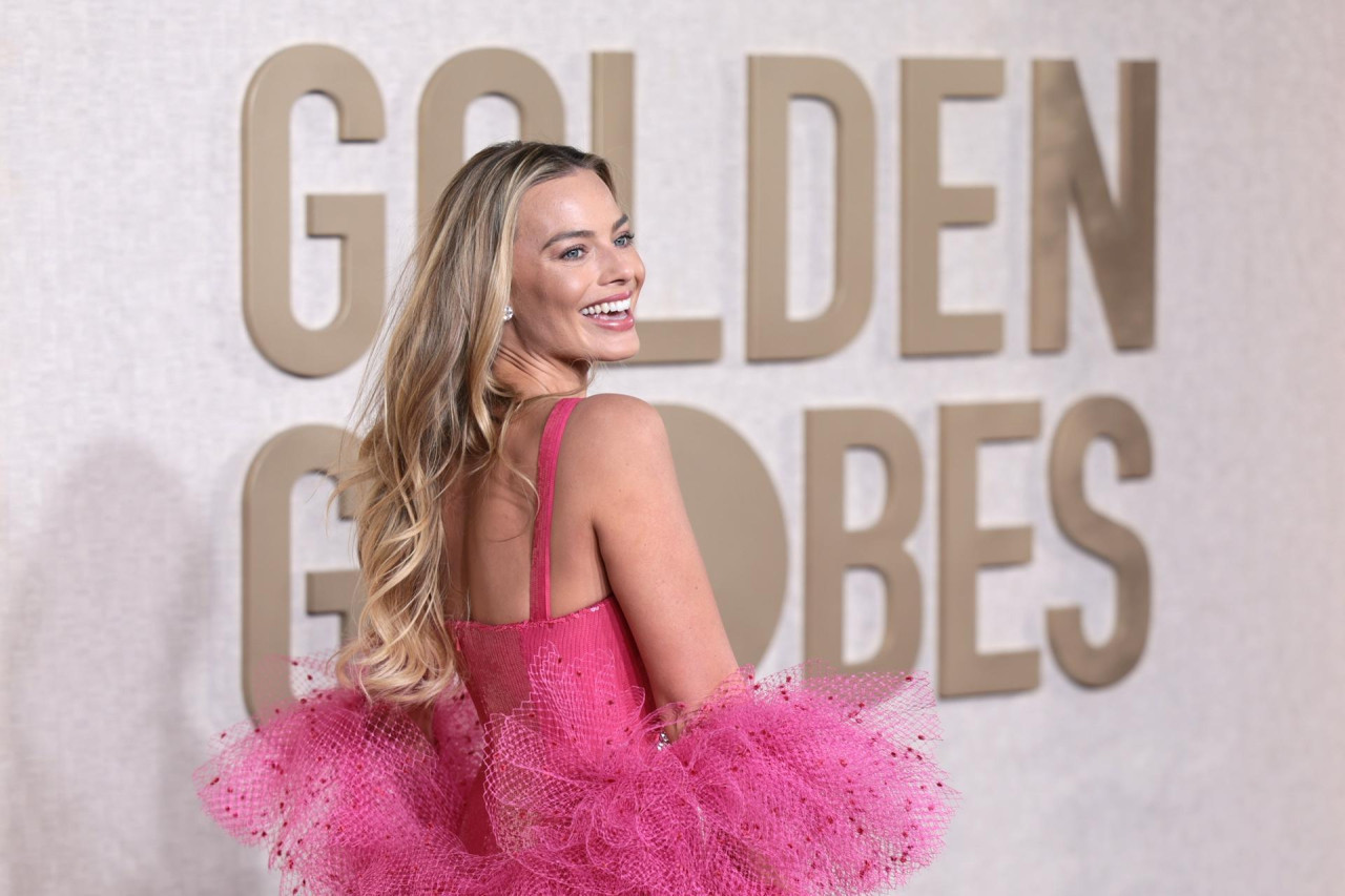 Margot Robbie en los Globos de Oro. Foto: EFE.