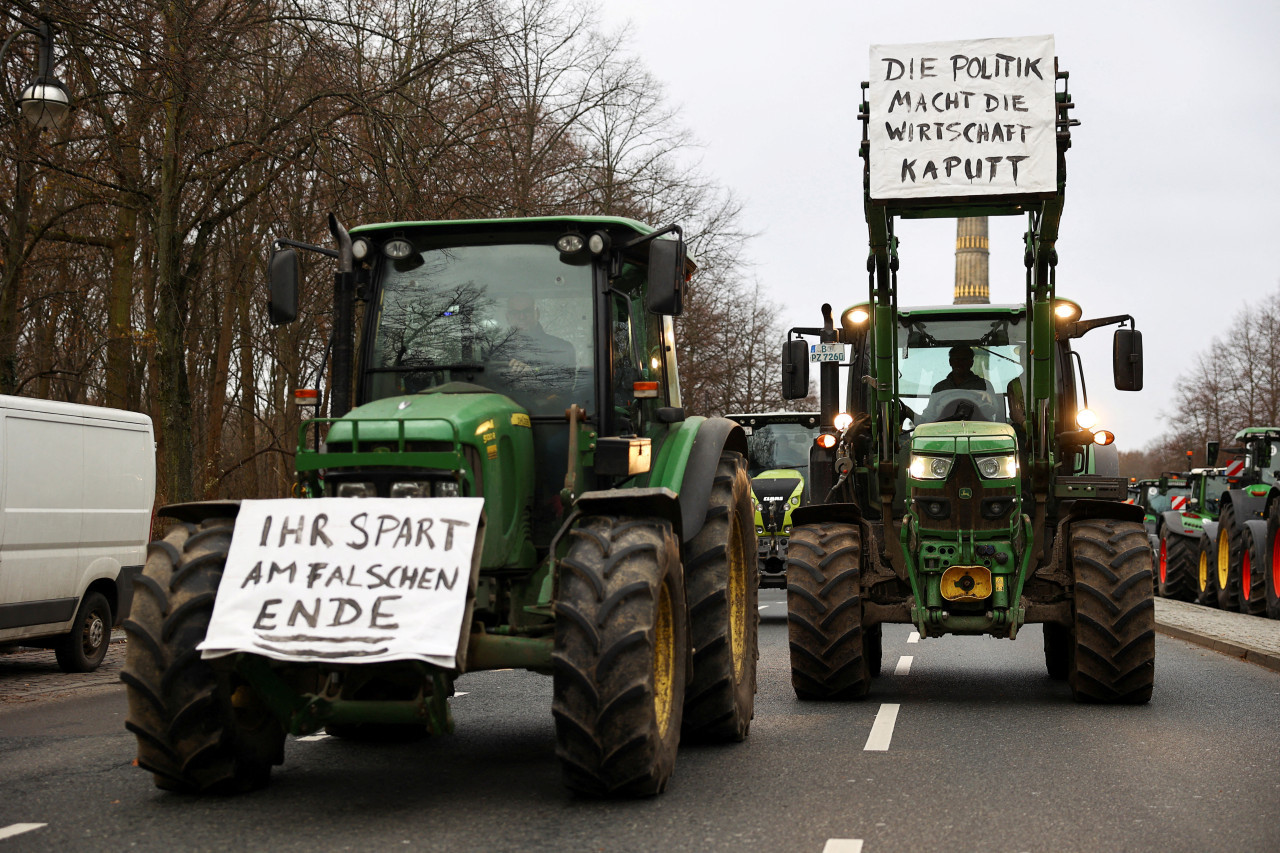 Tractorazo en Alemania. Foto: Reuters.