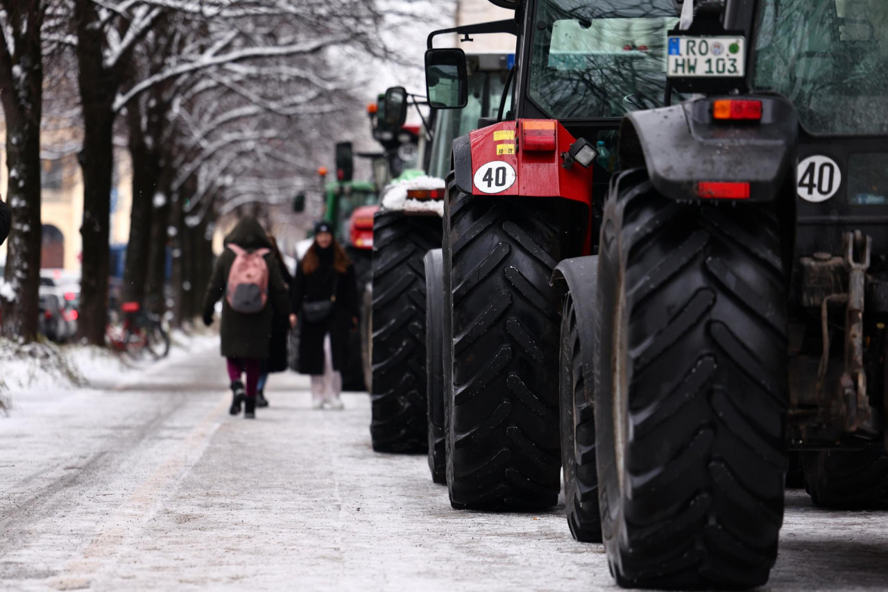 Tractorazo en Alemania. Foto: EFE.