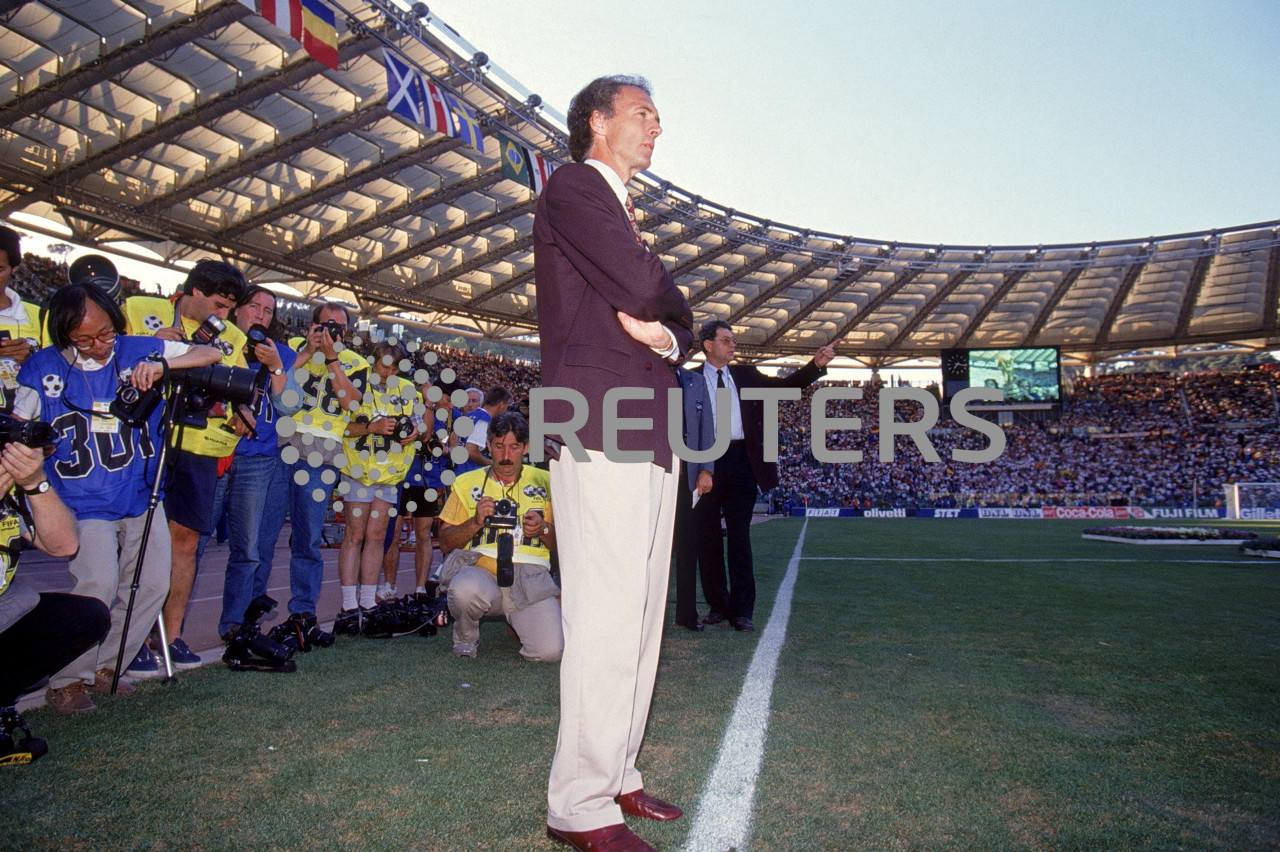 Beckenbauer en la final de 1990 frente a Argentina. Foto: Reuters