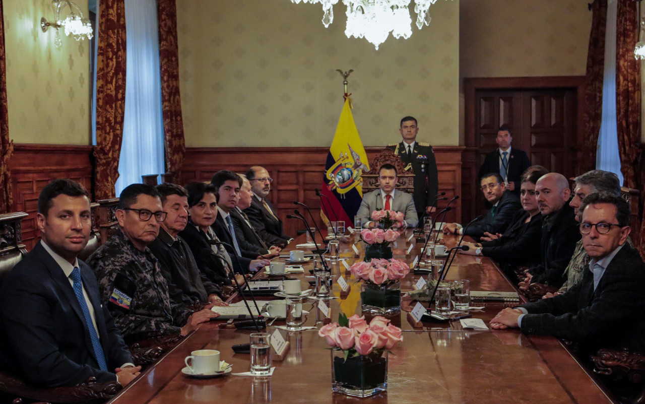 El Consejo de Seguridad que presidió Daniel Noboa, presidente de Ecuador. Foto: EFE.