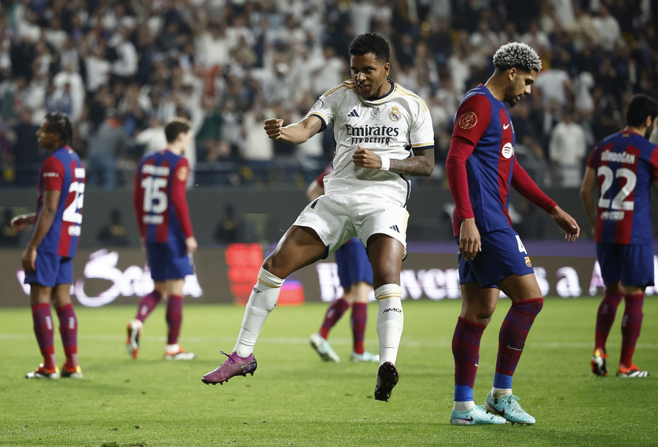 Rodrygo; Real Madrid vs Barcelona, Supercopa de España. Foto: Reuters