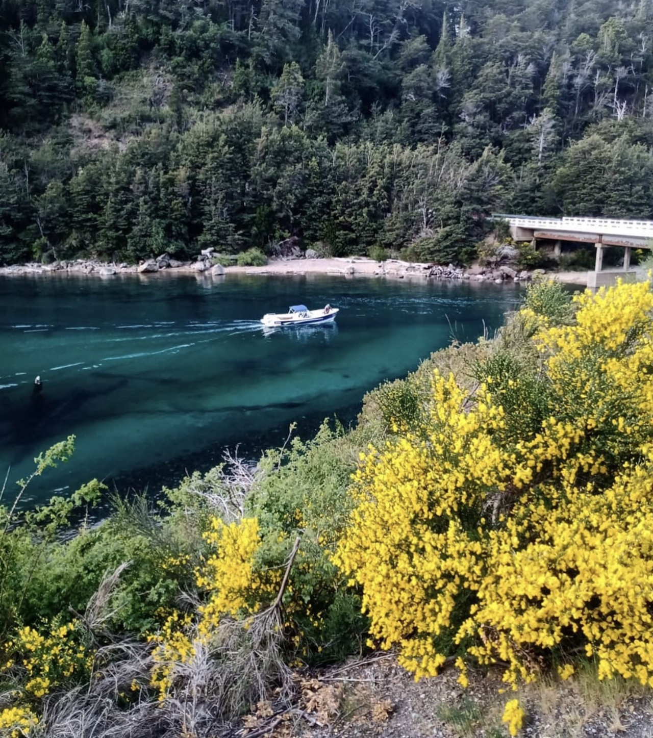 Playa Sin Viento, Bariloche. Foto Instagram @brendamacarena_.