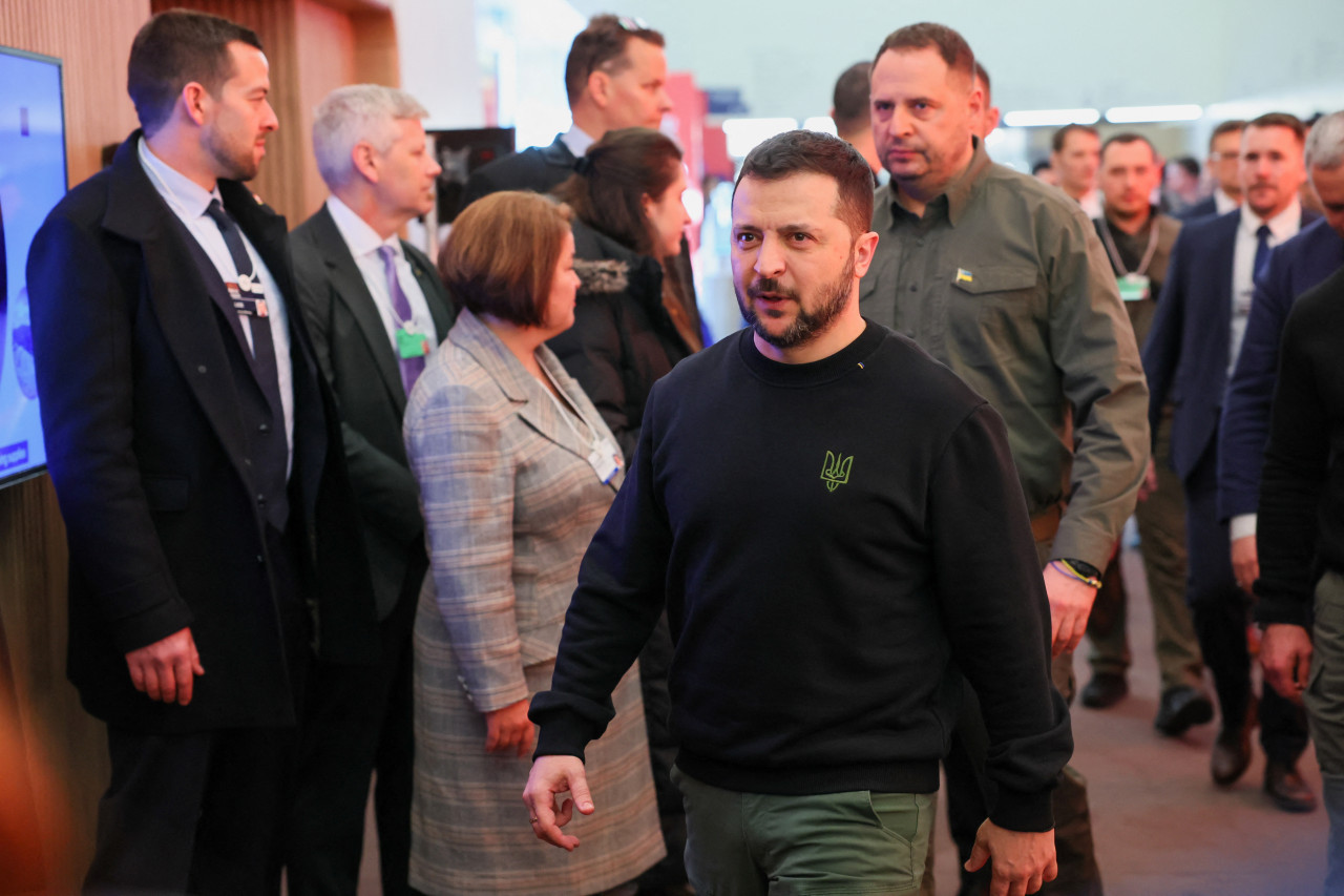 Volodímir Zelenski en el Foro Mudial Eomómico de Davos. Foto: Reuters