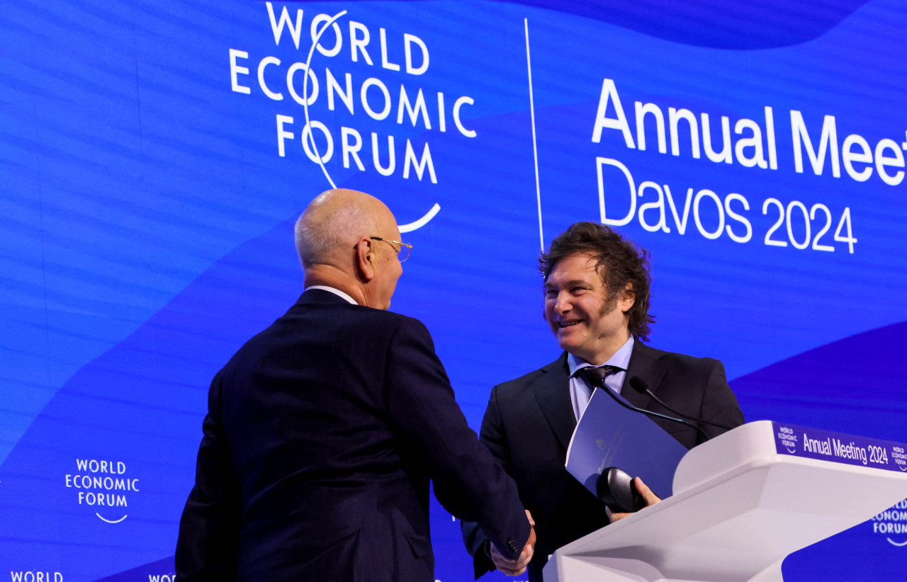 Javier Milei en Davos. Foto: NA.