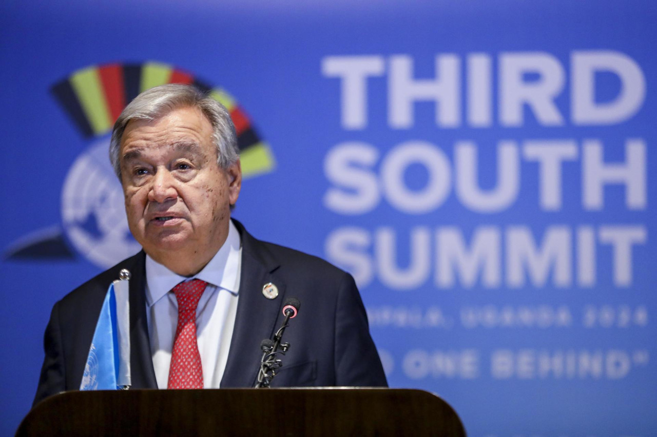 Antonio Guterres en la Tercera Cumbre del Sur para el Grupo de los 77 (G-77) y China en Kampala. EFE