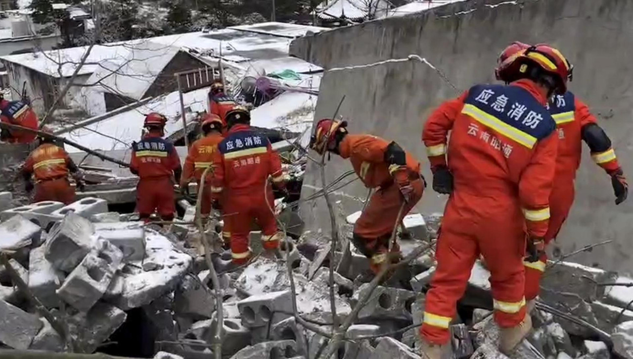 Alud en China. Foto: EFE