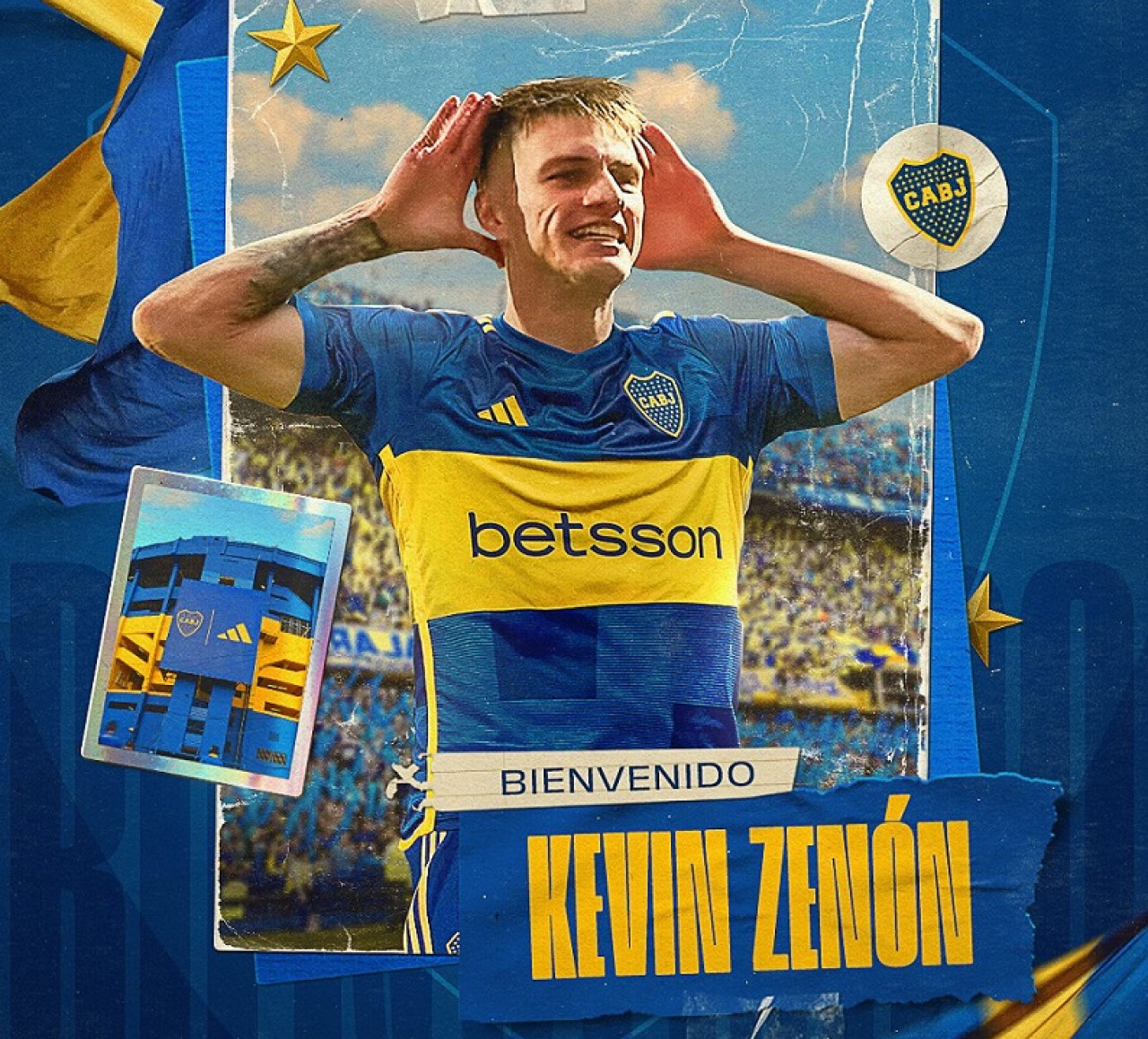 La presentación de Kevin Zenón en Boca Juniors. Foto: X @BocaJrsOficial.