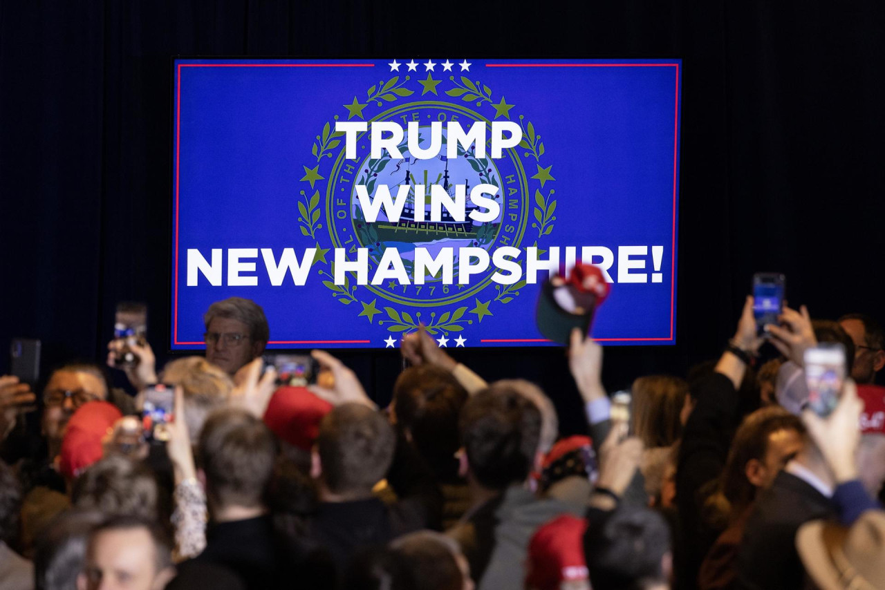 Donald Trump ganó la primaria del Partido Republicano en New Hampshire. Foto: EFE.