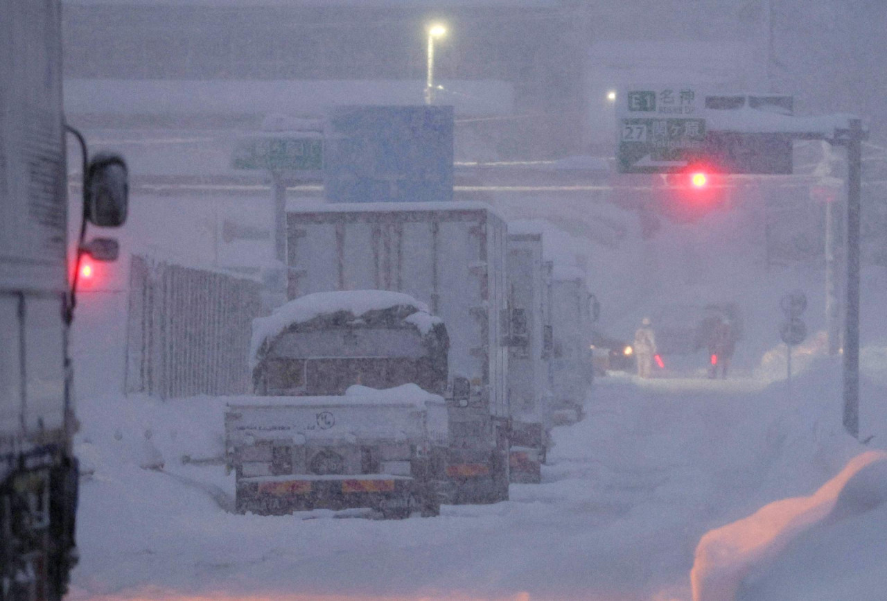 Fuertes nevadas en Japón. Foto: EFE.