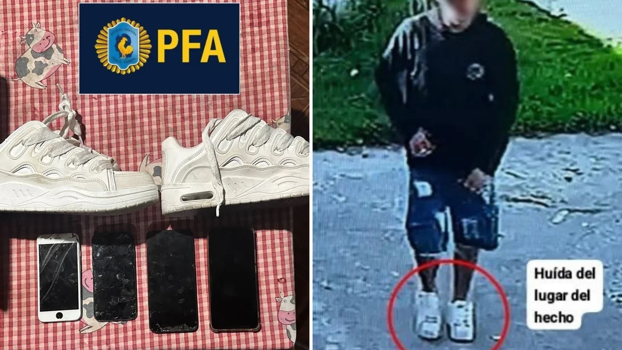 Crimen de Umma: se secuestraron las zapatillas blancas que el joven utilizó durante el intento de robo. NA