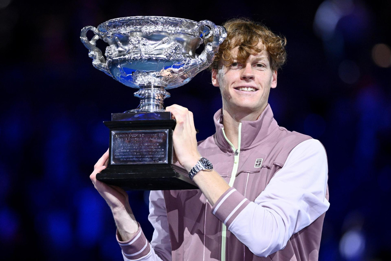 Jannik Sinner en la coronación del Abierto de Ausgtralia. Foto: EFE