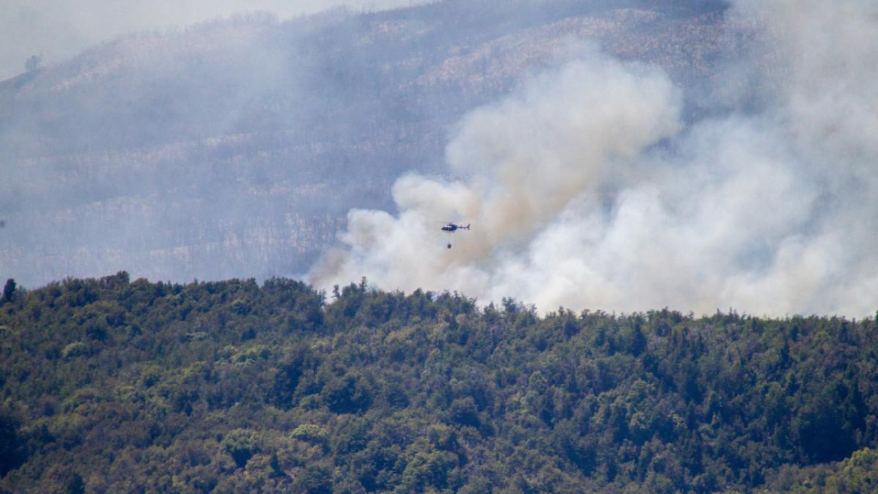 Incendio en Chubut. Foto: Télam