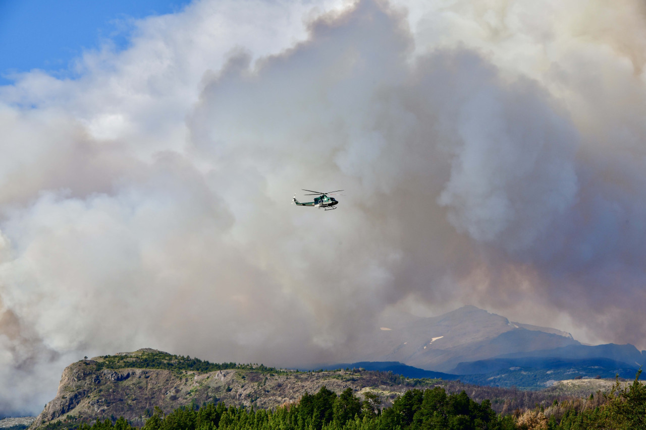 Incendio en el Parque Nacional Los Alerces. Foto: Télam.