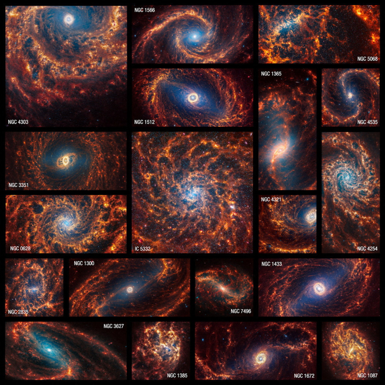 A collection of 19 spiral galaxies captured from the James Webb Telescope.  Photo: Reuters.