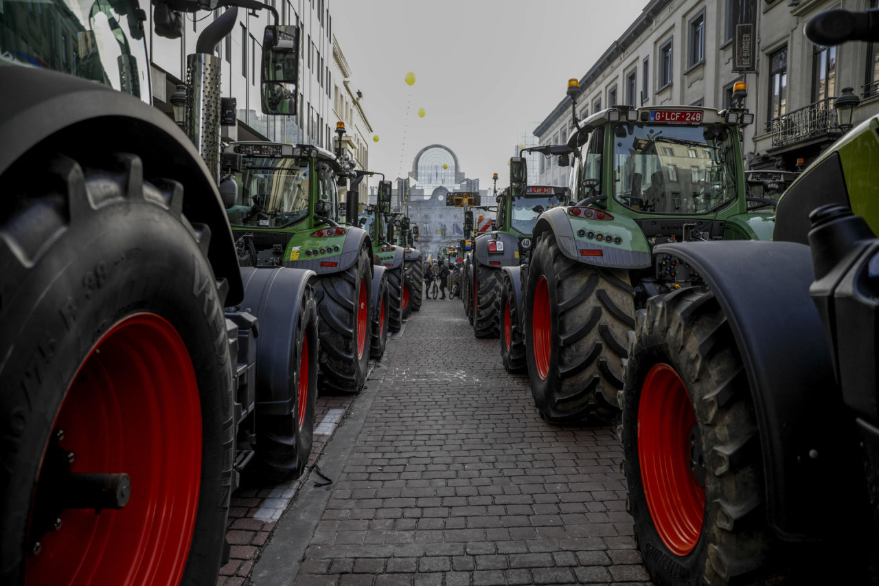 Protesta de agricultores en Bélgica. Foto: EFE