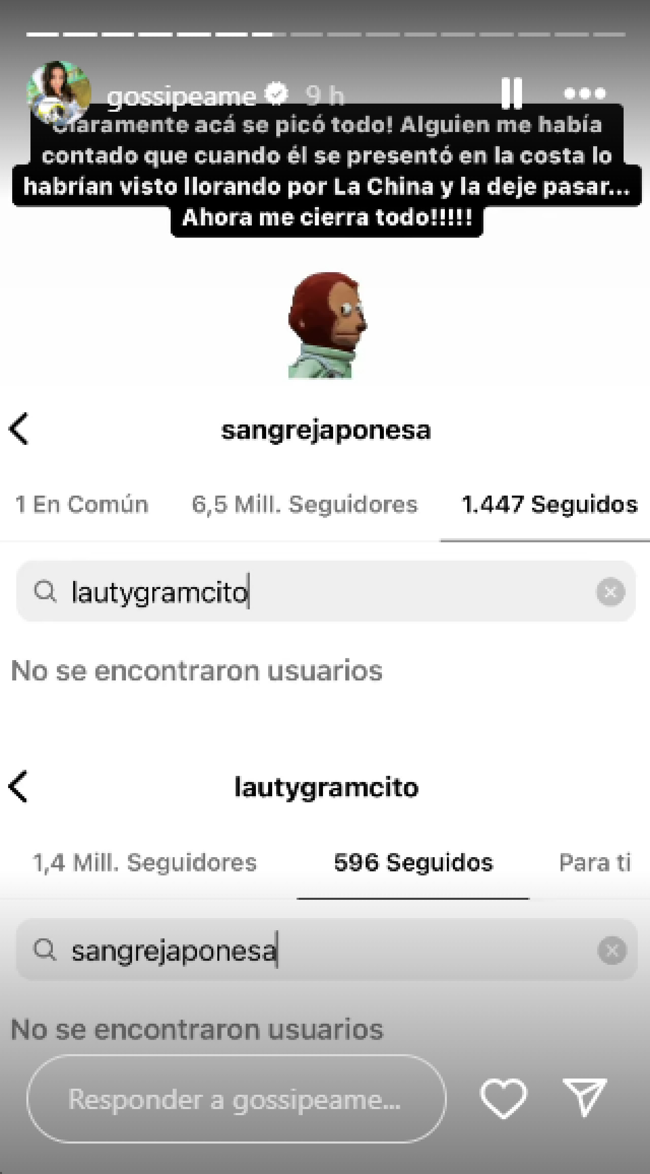 La China Suarez y Lauty Gram se dejaron de seguir en Instagram. Foto captura.