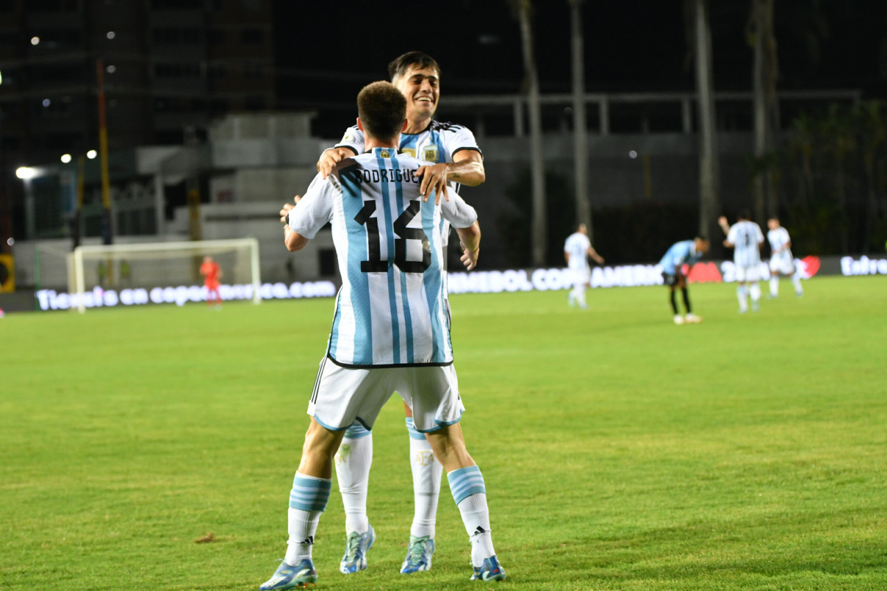 Baltasar Rodríguez; Argentina vs. Uruguay, Preolímpico Venezuela 2024. Foto: X @Argentina.