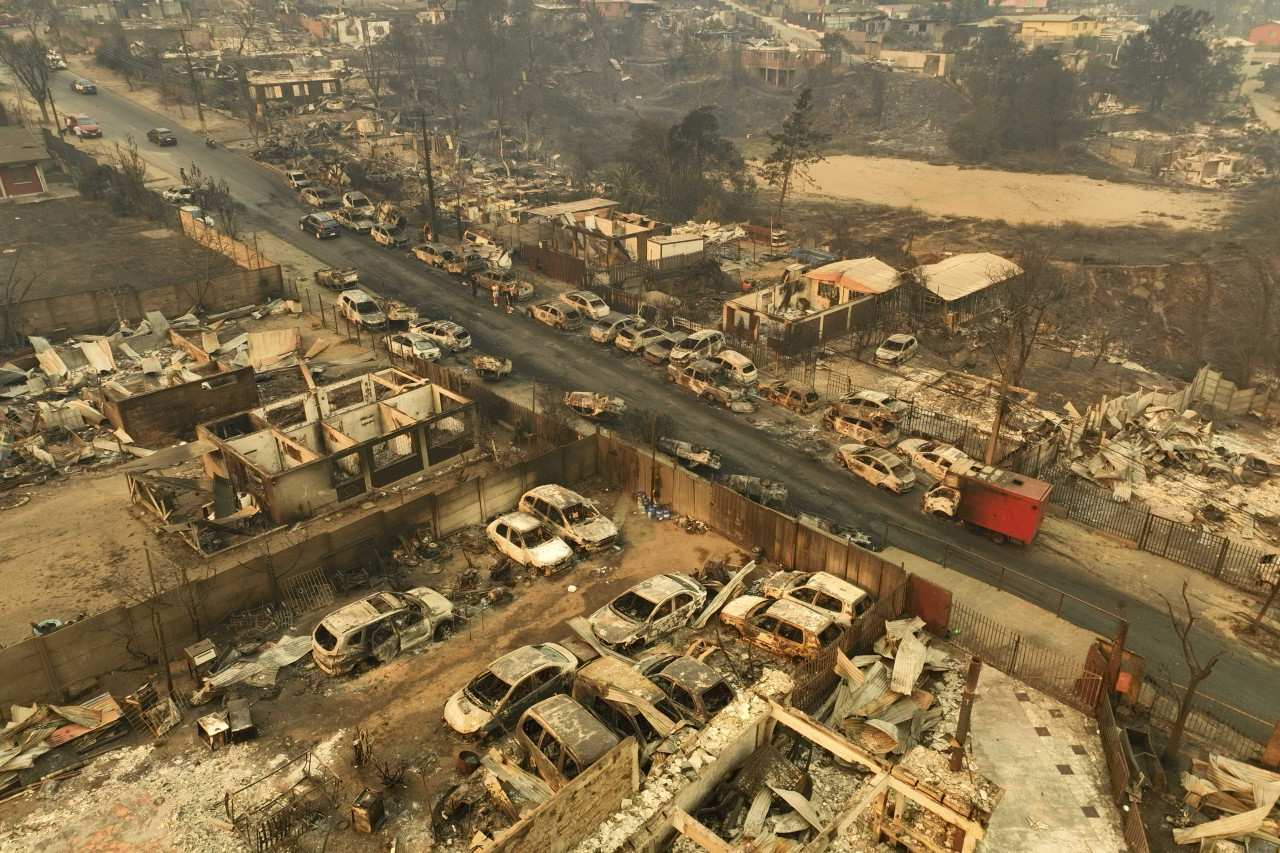 Incendios forestales en Chile. Foto: Télam