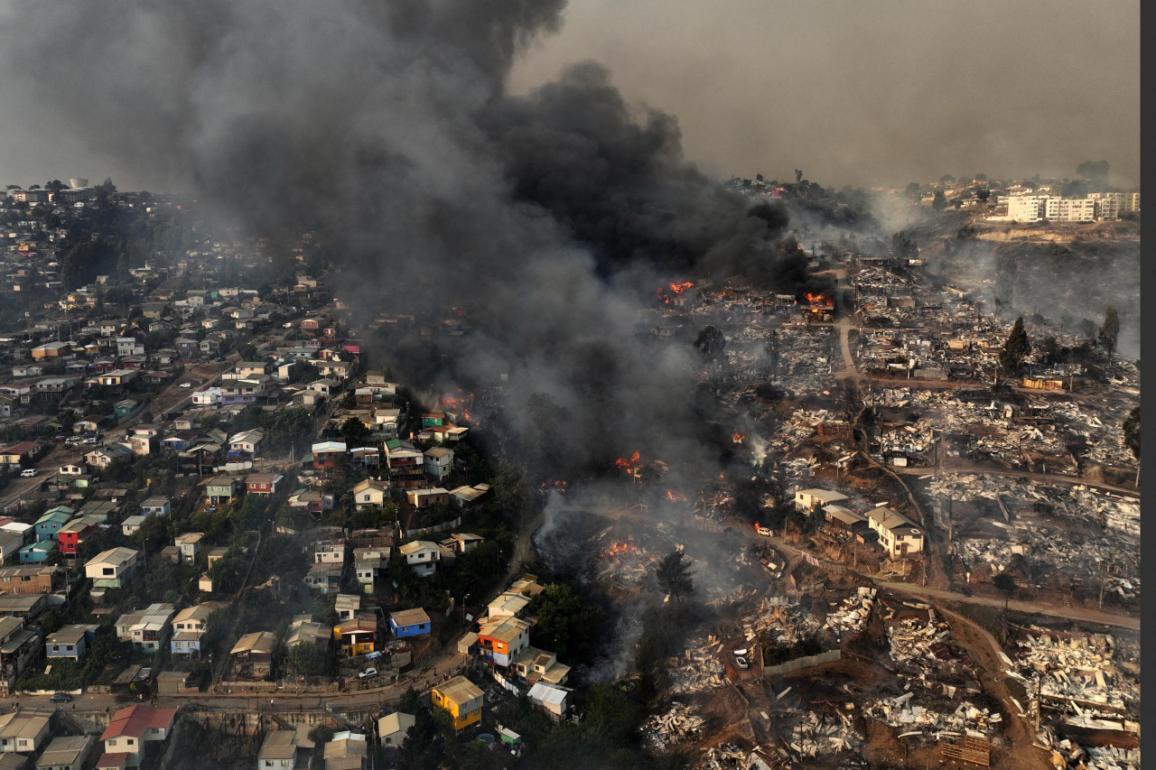 Incendios forestales en Chile. Foto: Télam