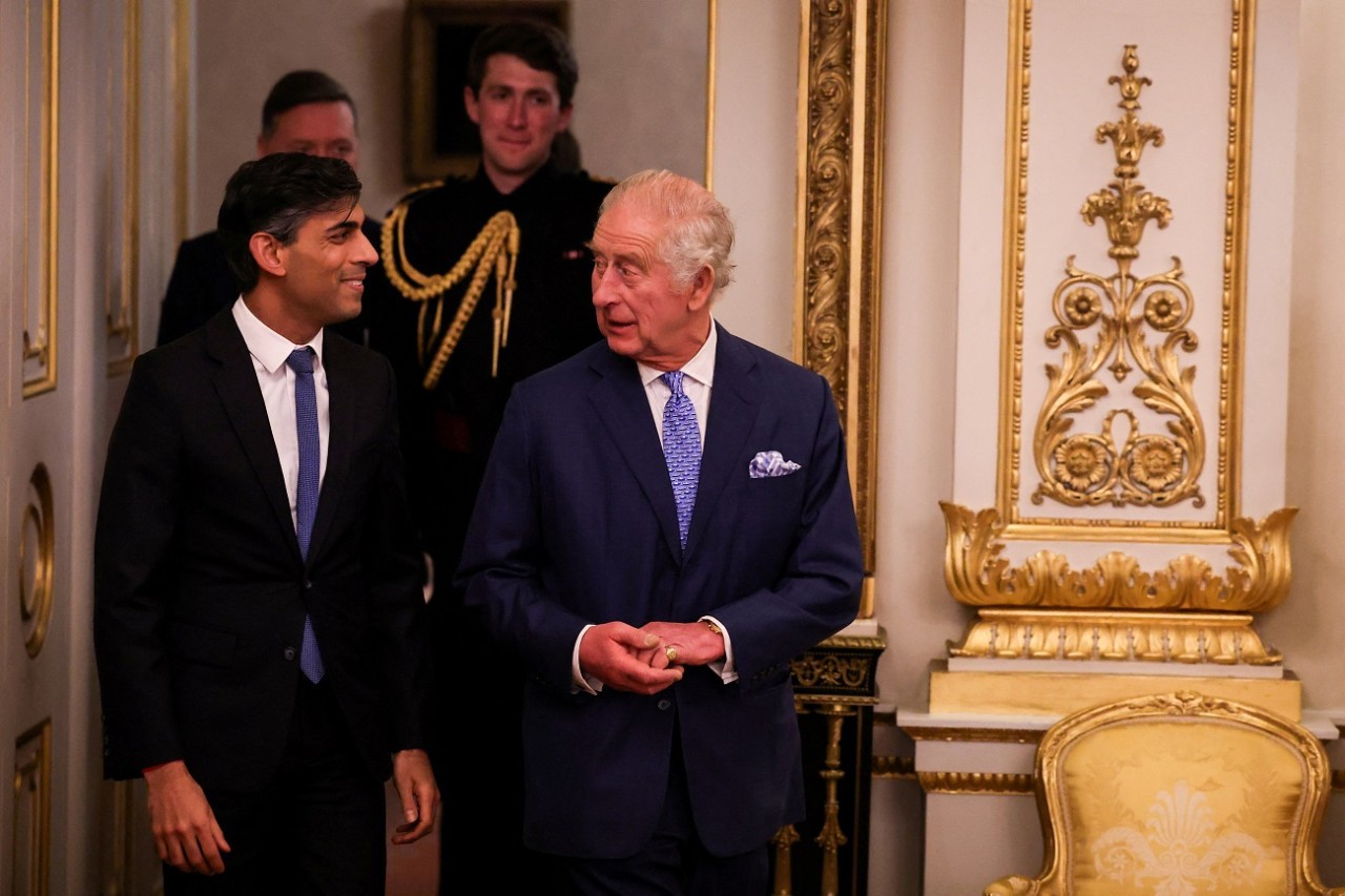 Carlos III y Rishi Sunak. Foto: Reuters