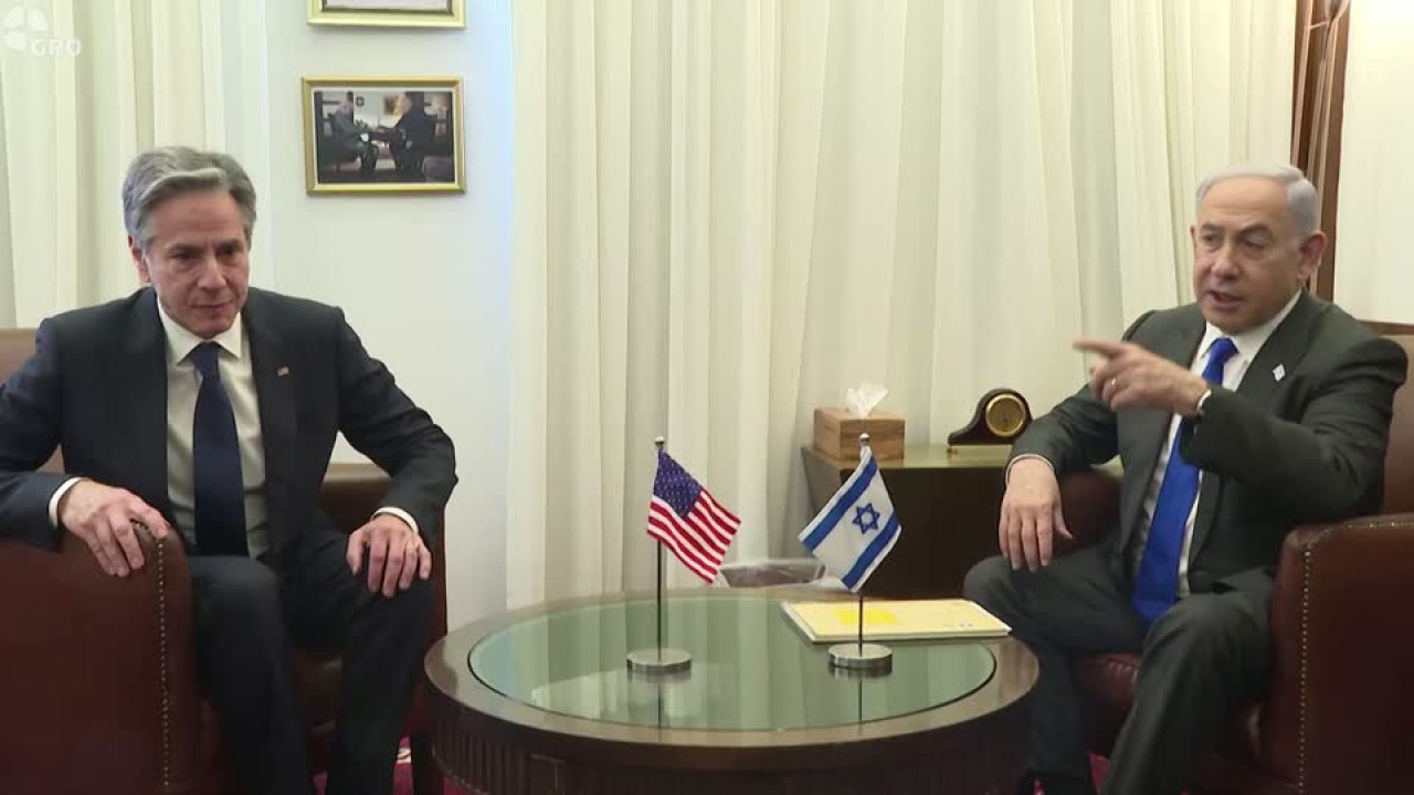 Antony Blinken con Benjamin Netanyahu. Foto: Reuters.