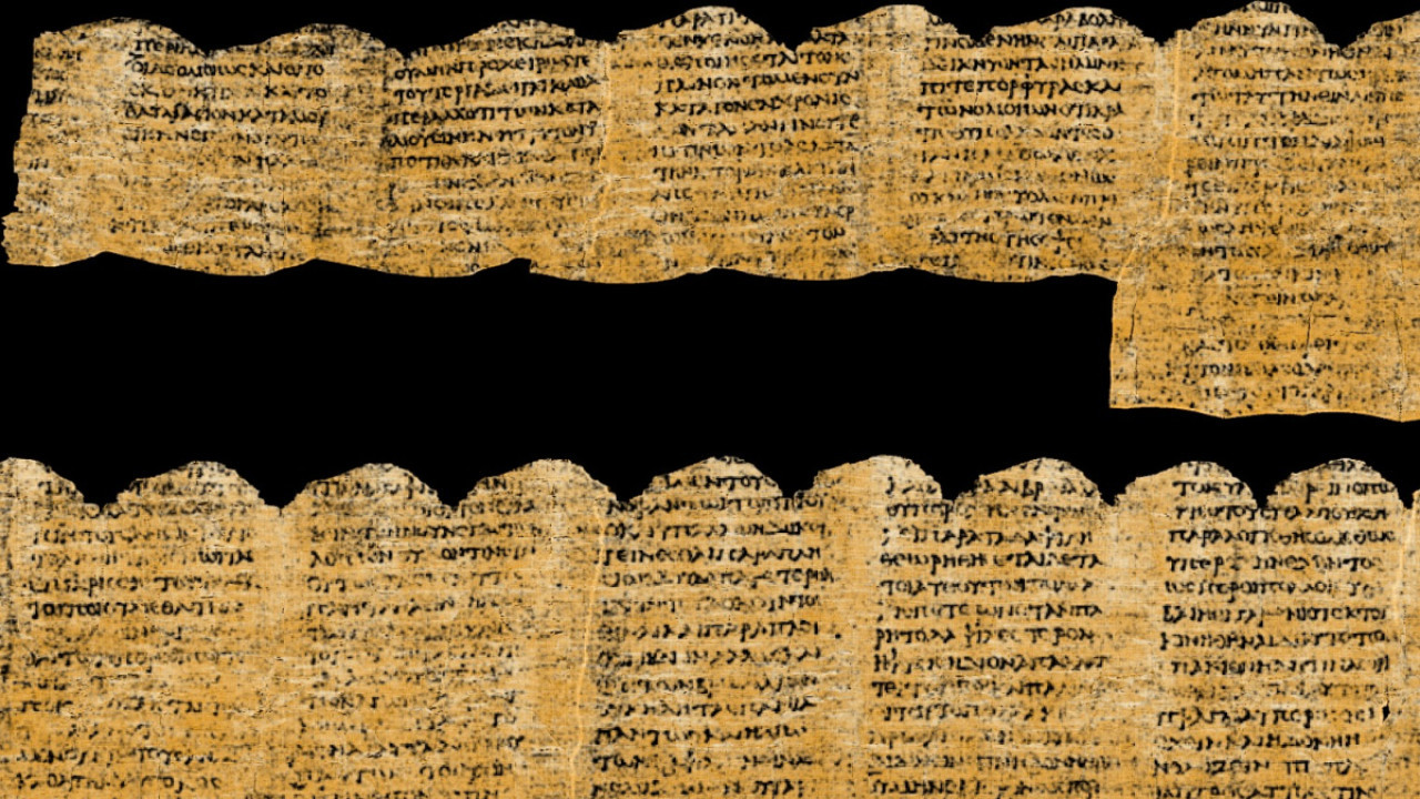 Papiro carbonizado. Foto: X