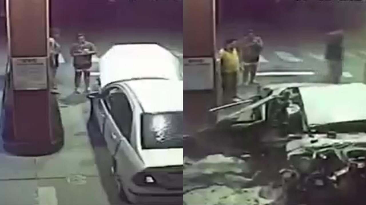 Explotó un auto con cocaína mientras cargaba gas. Foto: Captura de pantalla.