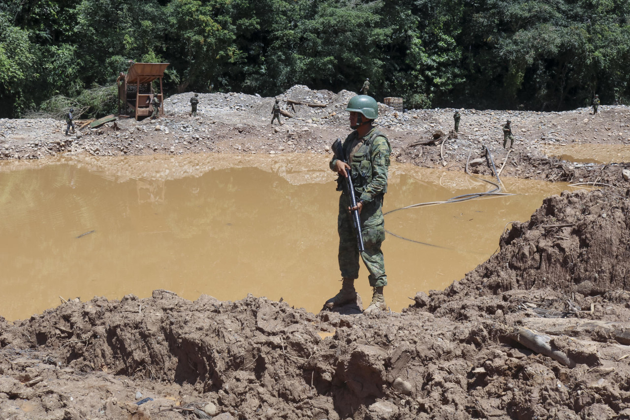 Amazonía de Ecuador, minería ilegal. Foto: EFE