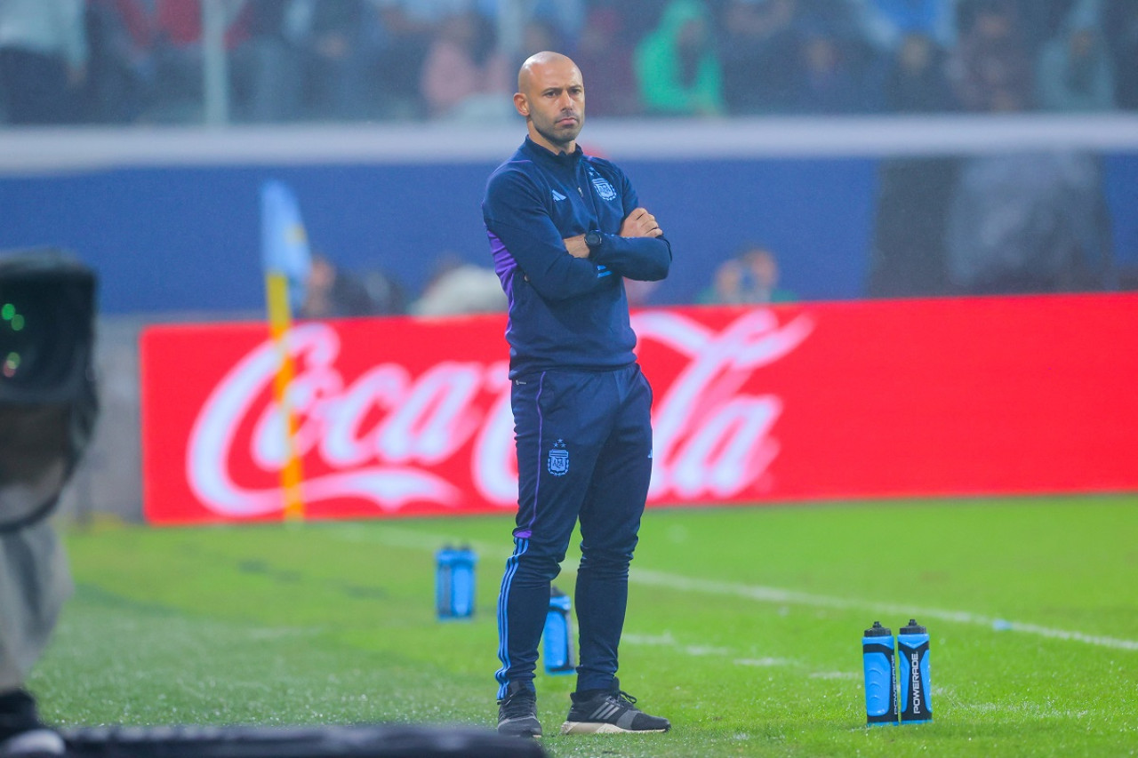 Javier Mascherano, técnico de la Sub 23 de Argentina. Foto: NA.