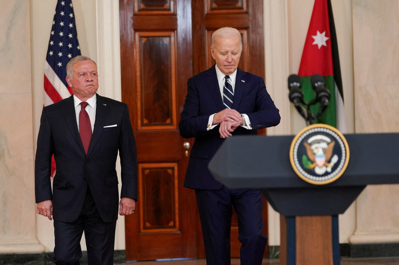 Reunión entre Biden y Abdalá II. Foto: Reuters