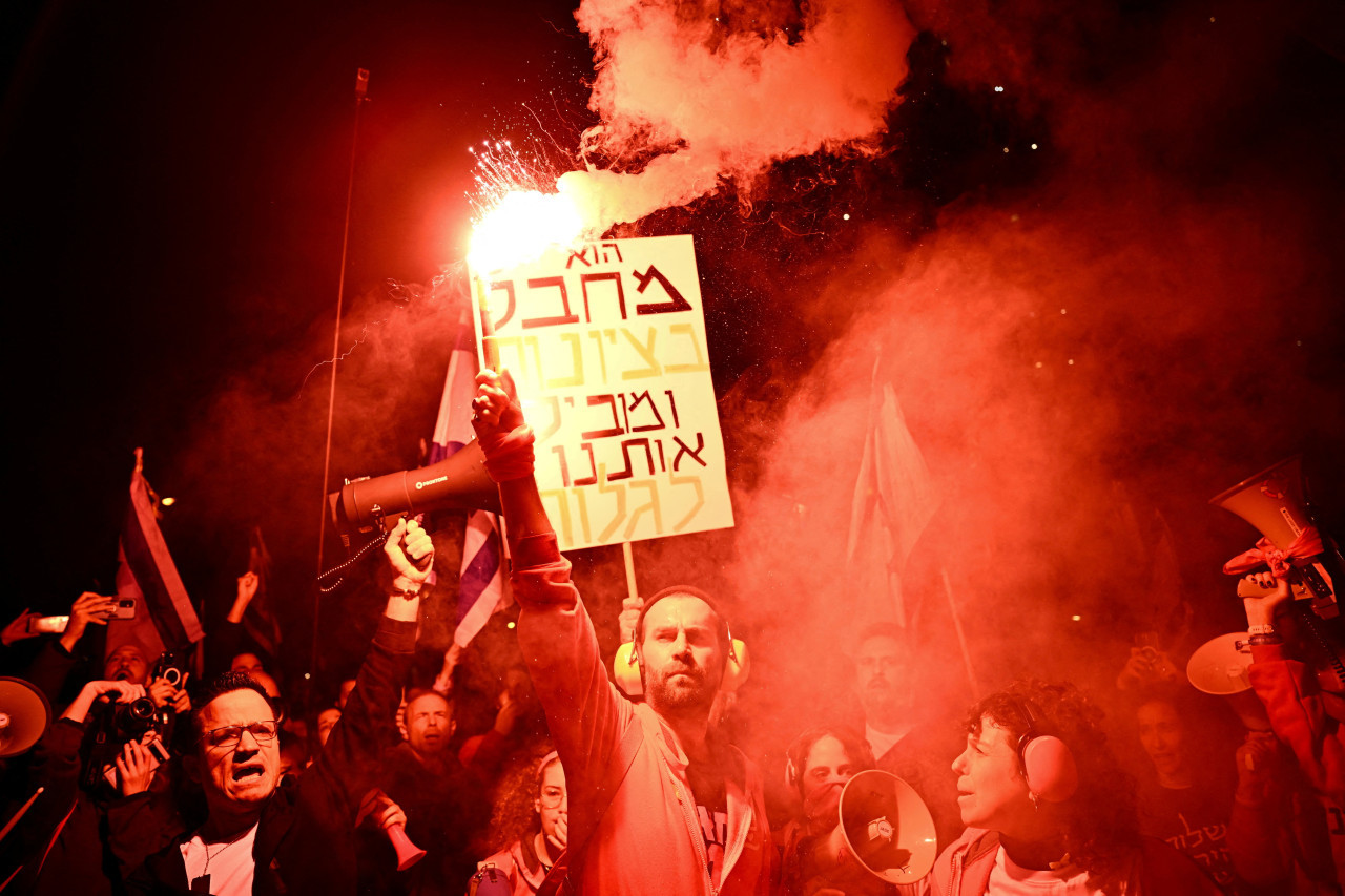 Protestas en Israel contra Netanyahu. Foto: Reuters.