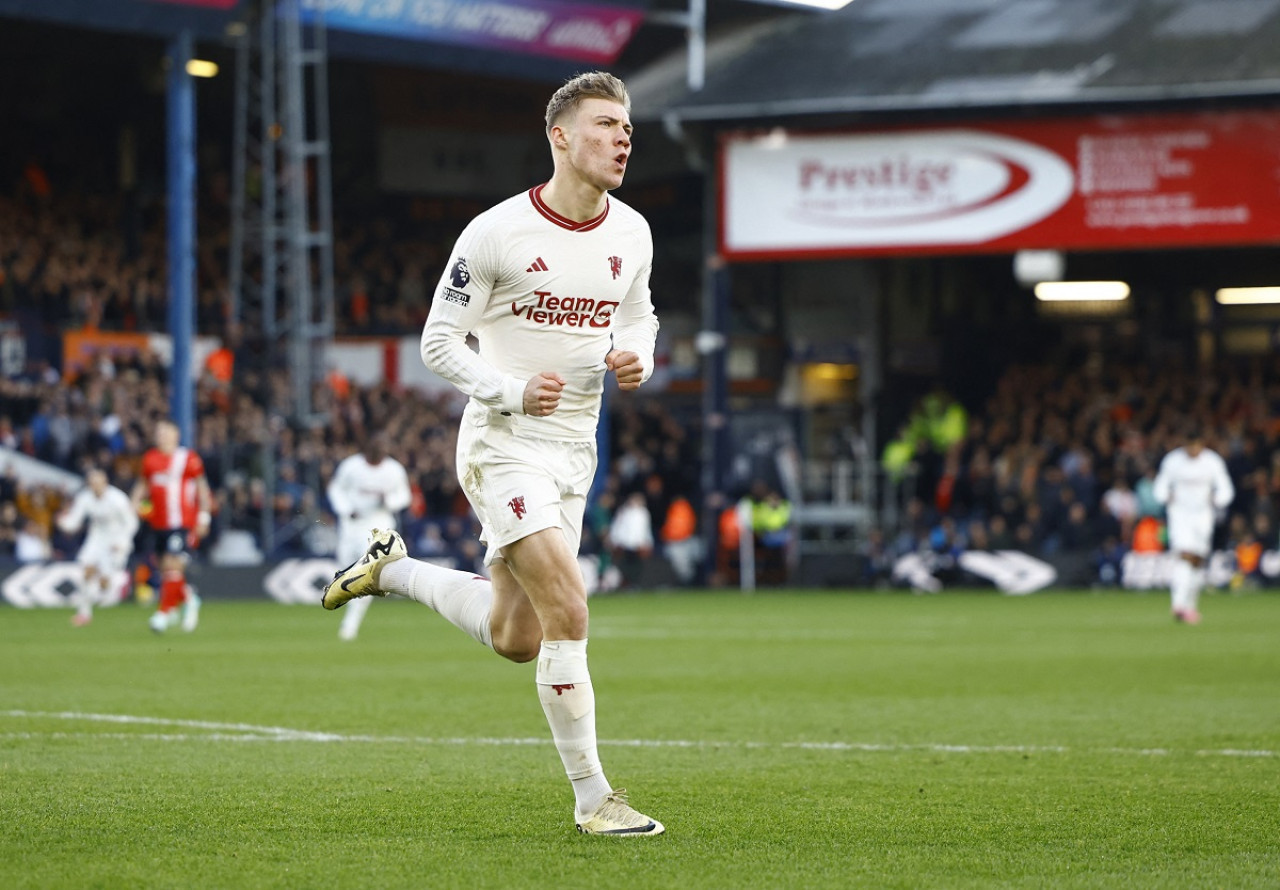 Rasmus Hojlund; Luton Town vs. Manchester United. Foto: Reuters.