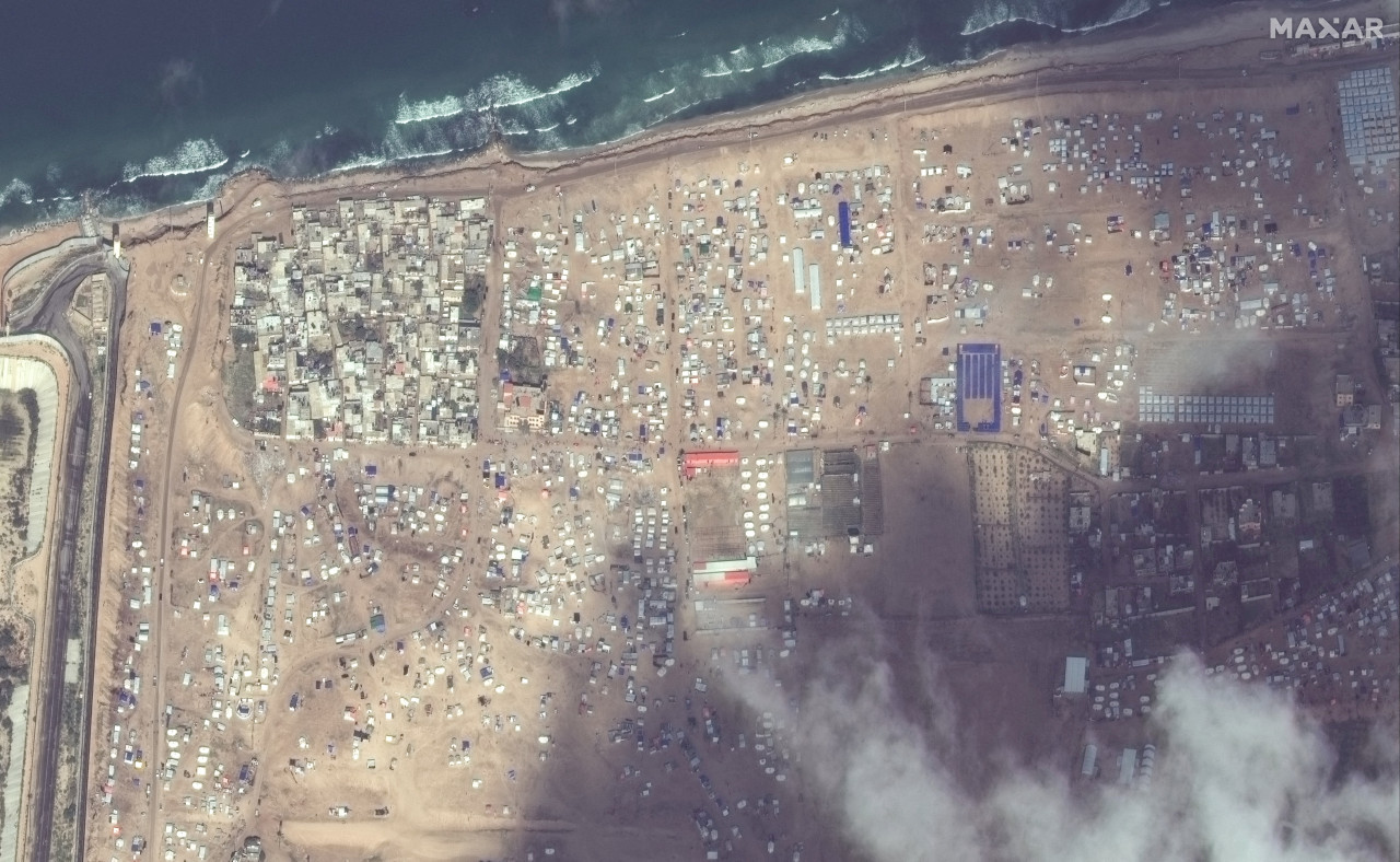 Imágenes satelitales del muro que construye Egipto en la frontera con Gaza. Foto: Reuters.